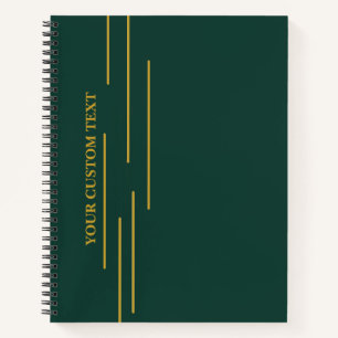 Smaragdgrüner personalisierter Notizblock aus Gold Notizbuch