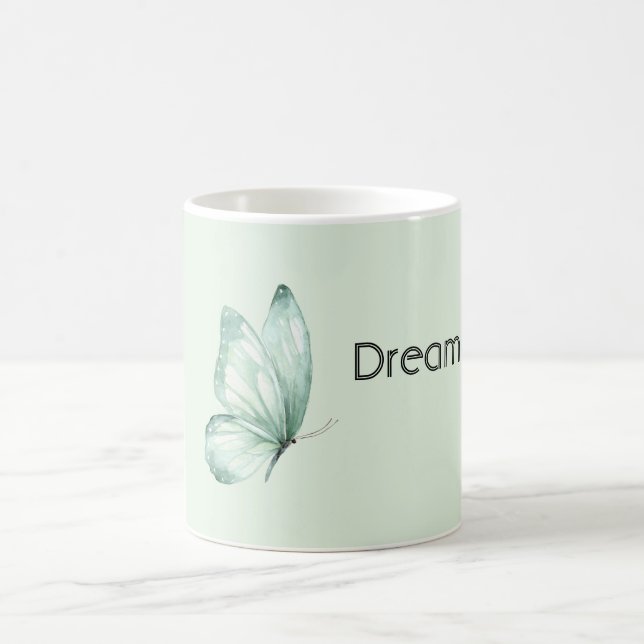 Smaragdgrüner Schmetterlingstraum Kaffeetasse (Mittel)