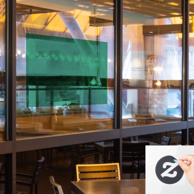 Smaragdgrünes Fenster mit 30 x 20 Zoll Fensteraufkleber (Restaurantfenster)