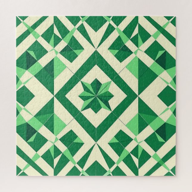 Smaragdgrünes geometrisches Sternmuster (Vertikal)