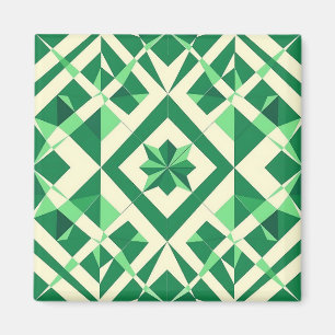 Smaragdgrünes geometrisches Sternmuster Magnet