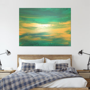 Smaragdgrünes Gold Abstracte Kunst Zeitgenössisch Leinwanddruck