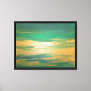 Smaragdgrünes Gold Abstracte Kunst Zeitgenössisch Leinwanddruck