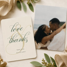 Smaragdgrünes Gold Foto Hochzeit Liebe & Dankeschö