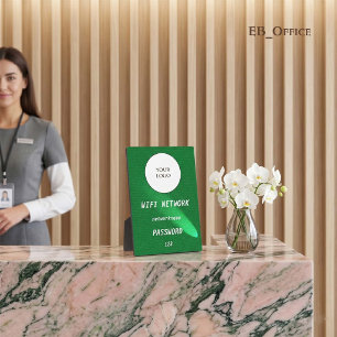 Smaragdgrünes Leder Geschäftslogo Wifi Fotoplatte