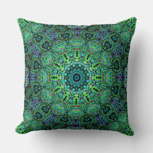 Smaragdgrünes Mandala-Design Kissen