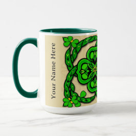 Smaragdgrünes nahtloses Kleeblatt Klee Feld Tasse