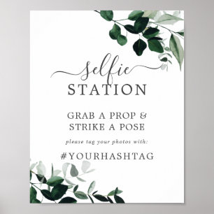 Smaragdgrünes Selbstporträt-Station-Hochzeitsschil Poster