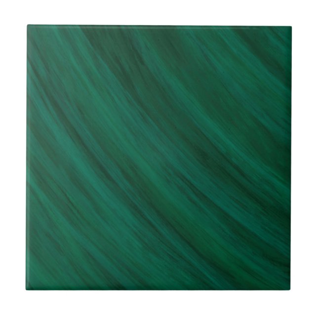 Smaragdgrünkünstlerische Brushstrokes-Streifen Fliese (Vorderseite)
