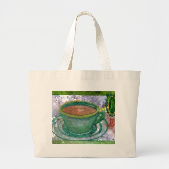 Smaragdkaffee CricketDiane Kaffee-Kunst Jumbo Stoffbeutel (Vorne)
