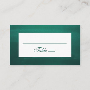 Smaragdklassische Hochzeit. Moderne, grüne Eleganz Platzkarte