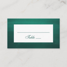Smaragdklassische Hochzeit. Moderne, grüne Eleganz Platzkarte
