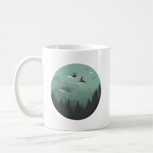 Smaragdspitzen und steil ansteigende Vögel Kaffeetasse
