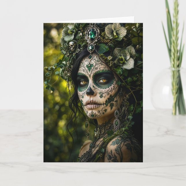 Smaragdwald Calavera – Grüne Botanik Karte (Vorderseite)