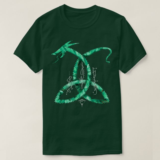 Smarald Dragon Codes weites Skript T-Shirt (Design vorne)