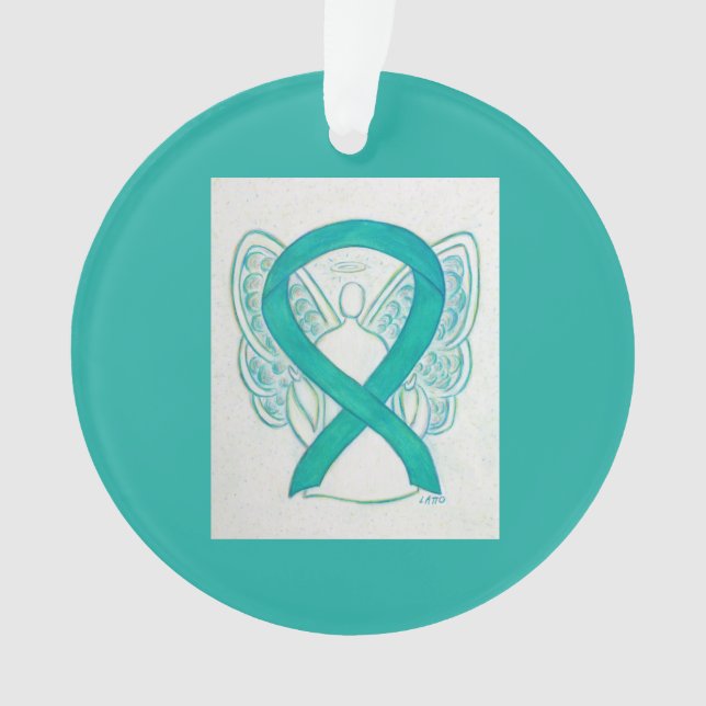 Smarald Green Awareness Ribbon Angel Ornamente (Vorderseite)