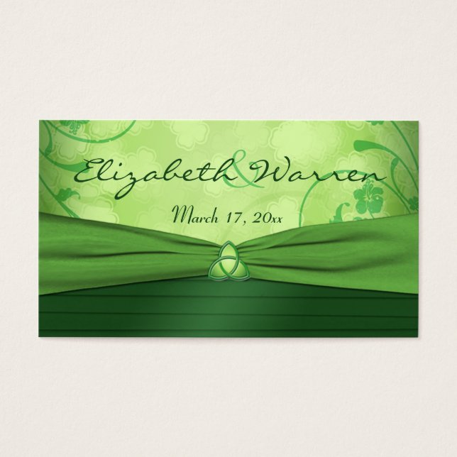 Smarald Green Celtic Liebe Knots Gastgeschenk Hoch (Vorderseite)