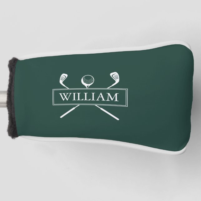 Smarald Green Personalisiert Name Clubs und Ball Golf Headcover (Vorderseite)