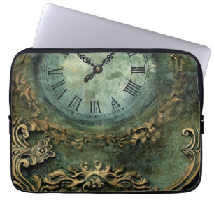 Smarald Green Rustic Steampunk Clock (1) Laptopschutzhülle