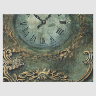 Smarald Green Rustic Steampunk Clock (1) Seidenpapier