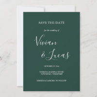 Smarald Green Script Wedding Save the Date
