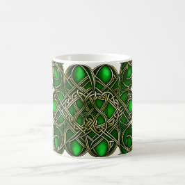 Smarald Green und Silver Celtic Knots Kaffeetasse