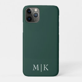 Smarald Green und White | Modernes Monogramm Case-Mate iPhone Hülle