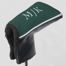 Smarald Green und White | Modernes Monogramm Golf Headcover