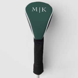 Smarald Green und White | Modernes Monogramm Golf Headcover