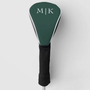 Smarald Green und White   Modernes Monogramm Golf Headcover
