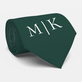 Smarald Green und White | Modernes Monogramm Krawatte