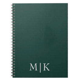 Smarald Green und White | Modernes Monogramm Notizblock