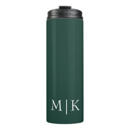Smarald Green und White | Modernes Monogramm Thermosbecher