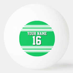 Smarald Green White Team Jersey Name Tischtennisball