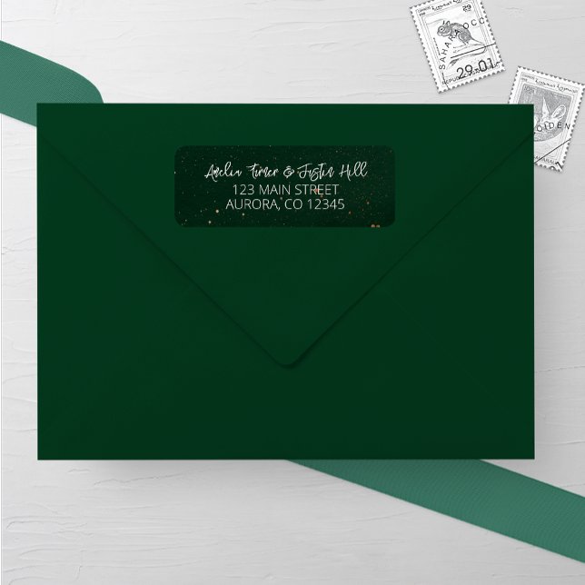 Smarald und Bronze Watercolor - Hochzeitadresse (Von Creator hochgeladen)