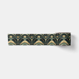 Smarald und Gold 1920er Jahre Art Deco Themed Wide Satinband