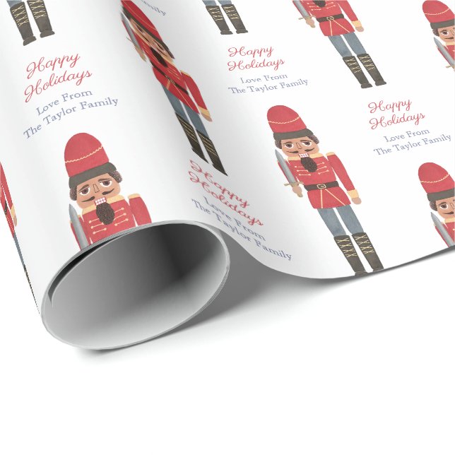 Smart African American Nutcracker Frohe Weihnachte Geschenkpapier (Rolleneckpunkt)