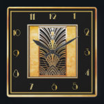 Smart Art Deco Quadratische Wanduhr<br><div class="desc">I have created another smart looking art deco wall clock with a very art deco centre piece. This clock is sophisticated and smart and would look great on wall in your home. This square wall clock measures 10 Inches. A super clock for all art deco lovers.</div>