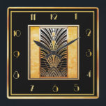 Smart Art Deco Quadratische Wanduhr<br><div class="desc">I have created another smart looking art deco wall clock with a very art deco centre piece. This clock is sophisticated and smart and would look great on wall in your home. This square wall clock measures 10 Inches. A super clock for all art deco lovers.</div>