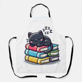 Smart Black Cat mit Brille - Funny Cartoon Schürze