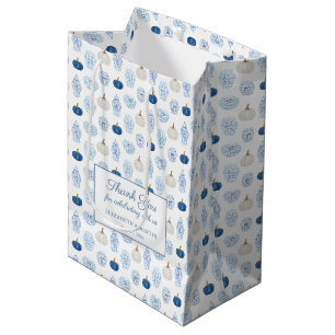 Smart Blue and White Chinoiserie Pumpkin Vielen Da Mittlere Geschenktüte