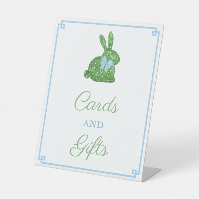 Smart Boxwood Bunny Baby Duschkarten und Geschenke Sockelschild (Vorderseite)
