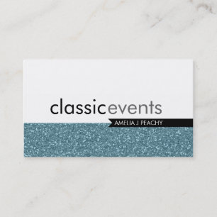 SMART BUSINESS CARD einfache glitzernde blaue Text Visitenkarte