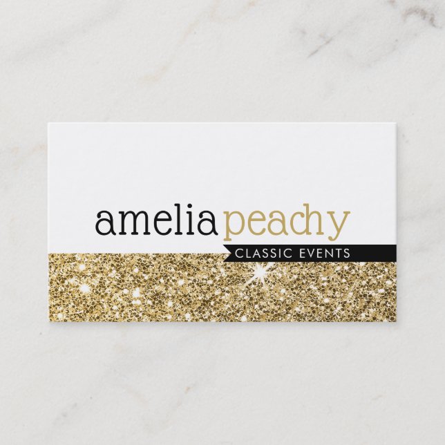 SMART BUSINESS CARD Klassischer glamouröser Glitze Visitenkarte (Vorderseite)