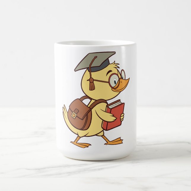 Smart Cartoon Duck Student Abschluss Kaffeetasse (Mittel)