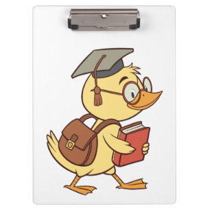 Smart Cartoon Duck Student Abschluss Klemmbrett