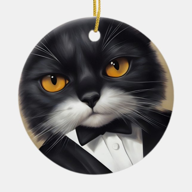 Smart Cat Keramik Ornament (Vorne)
