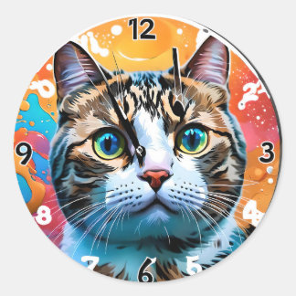 Smart Cat Watch Runder Aufkleber