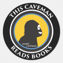 Smart Caveman Stickers: Diese Caveman liest Bücher