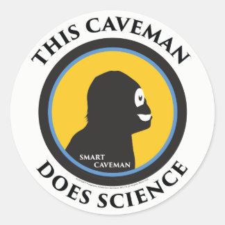 Smart Caveman Stickers: Diese Caveman macht Wissen Runder Aufkleber